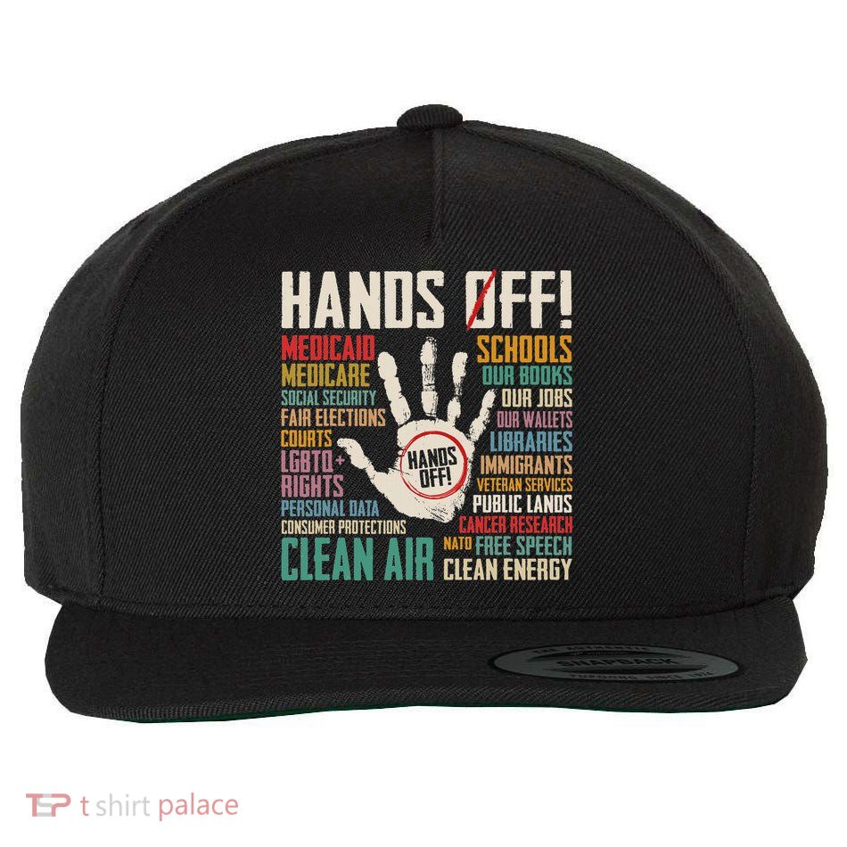 Retro Hands Off Protest Social Security And Medicare Protest Wool Snapback Cap