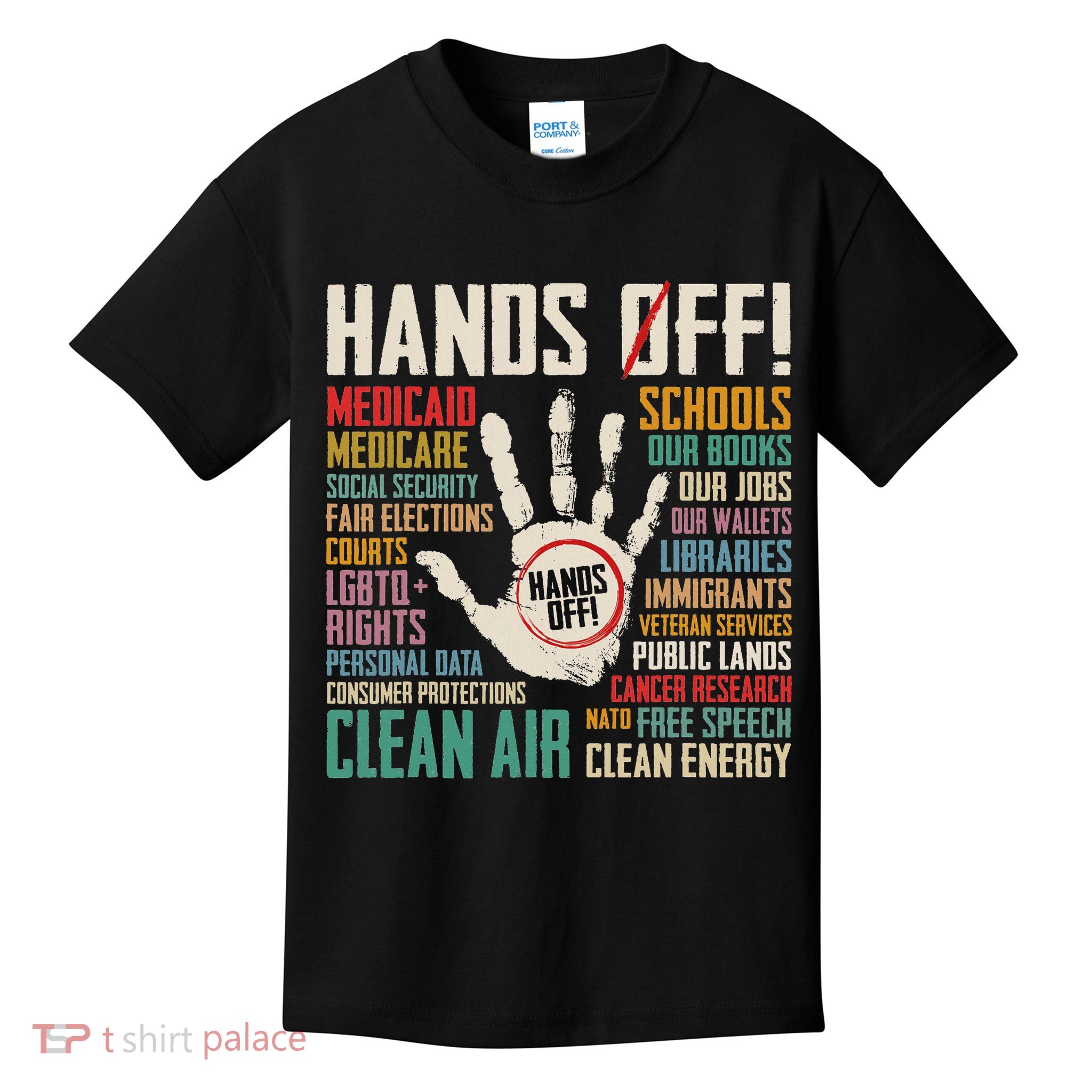 Retro Hands Off Protest Social Security And Medicare Protest Kids T-Shirt