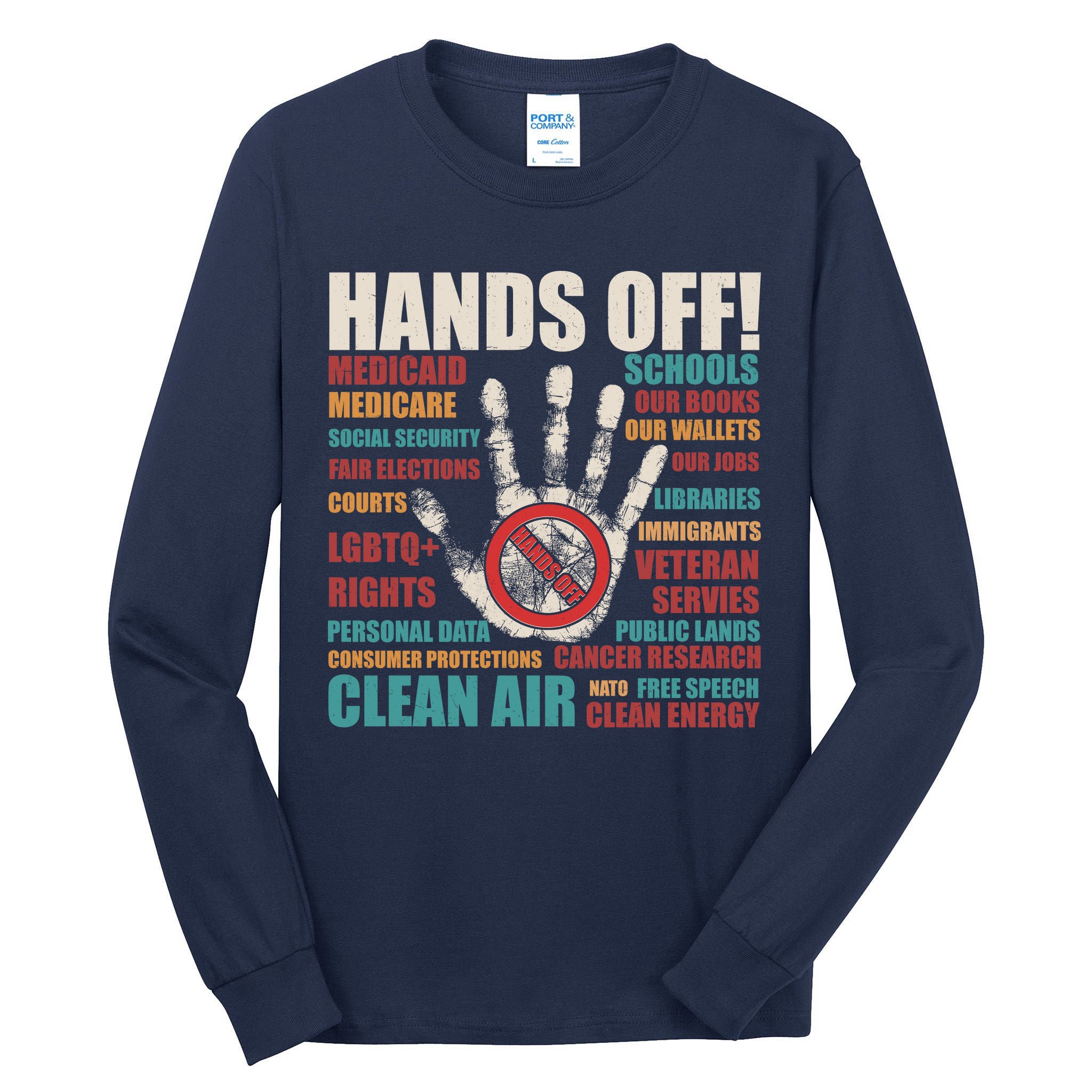 Resist Hands Off Protest Anti Trump Tall Long Sleeve T-Shirt