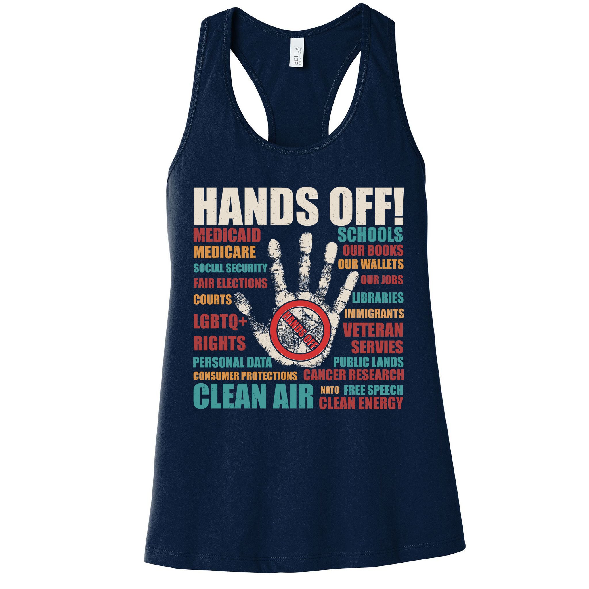 Resist Hands Off Protest Anti Trump Womens Tank Top