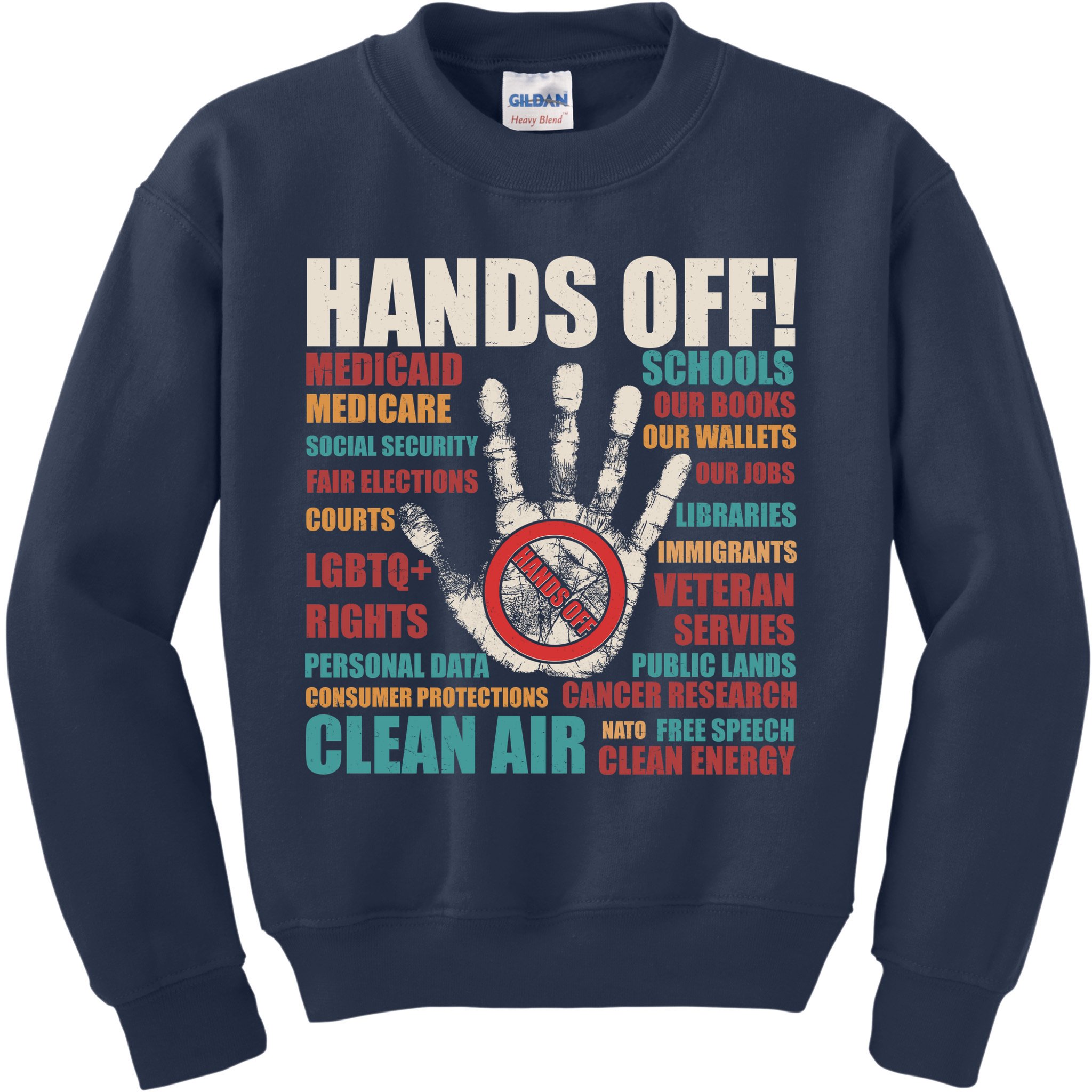 Resist Hands Off Protest Anti Trump Kids Sweatshirt