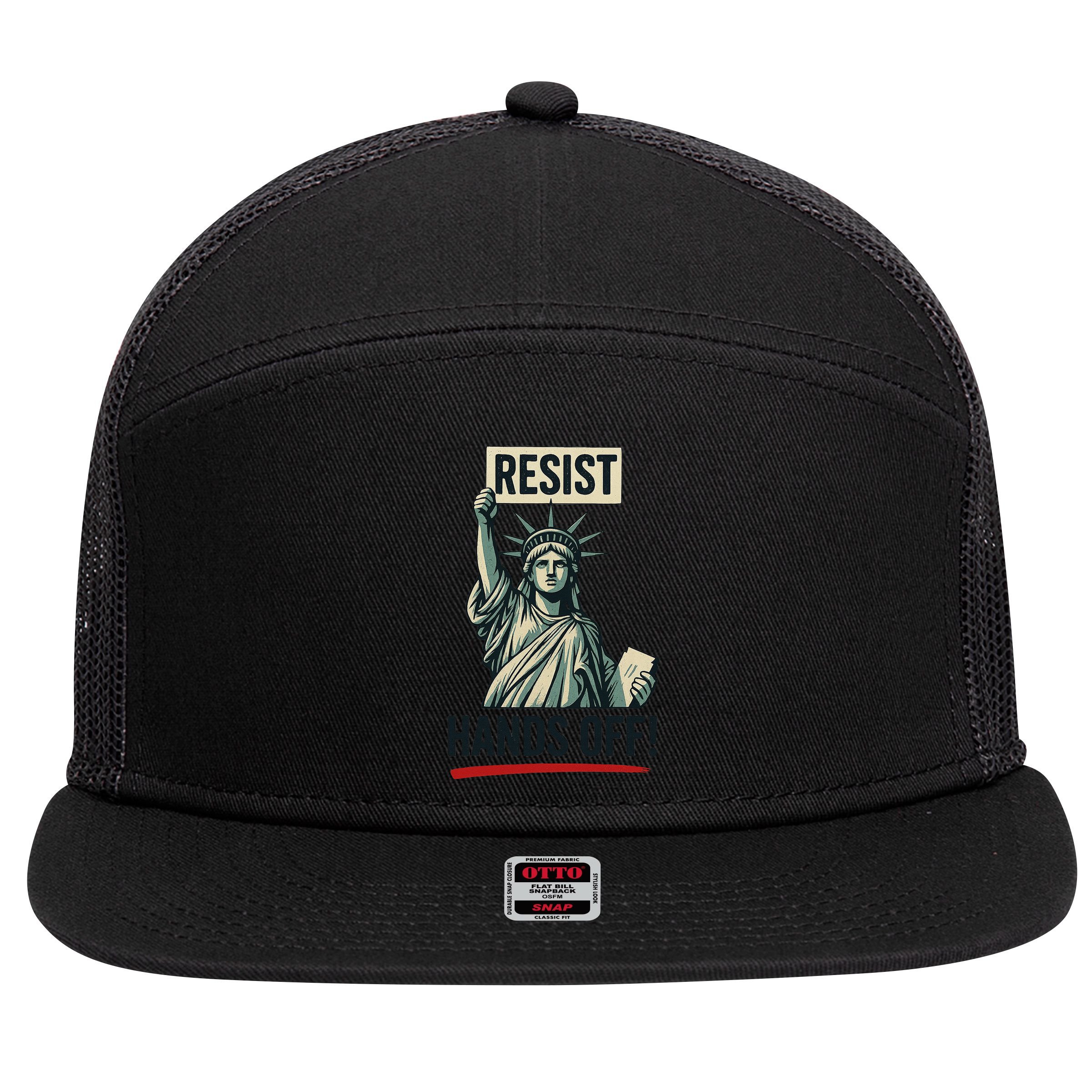 Resist Hands Off 7 Panel Mesh Trucker Snapback Hat
