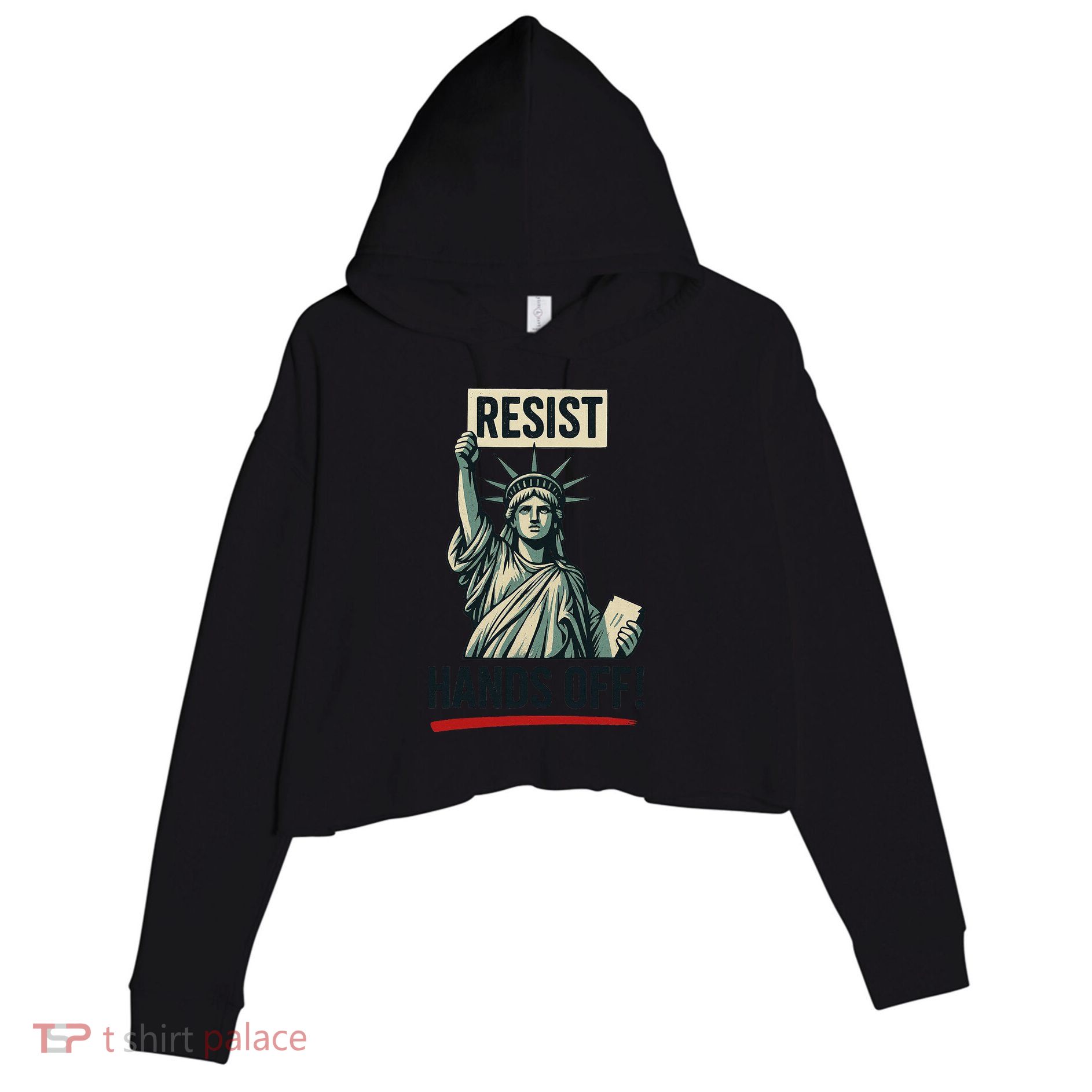 Resist Hands Off Crop Fleece Hoodie