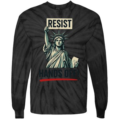 Resist Hands Off Tie-Dye Long Sleeve Shirt