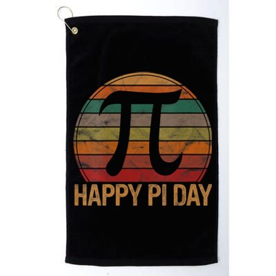 Retro Happy Pi Day Sunset Gift Math Teacher Geek Pi Day Platinum Collection Golf Towel