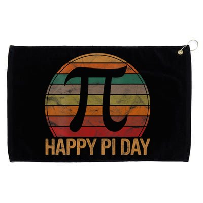 Retro Happy Pi Day Sunset Gift Math Teacher Geek Pi Day Grommeted Golf Towel