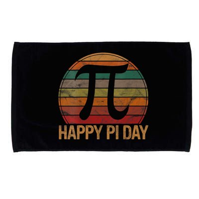 Retro Happy Pi Day Sunset Gift Math Teacher Geek Pi Day Microfiber Hand Towel