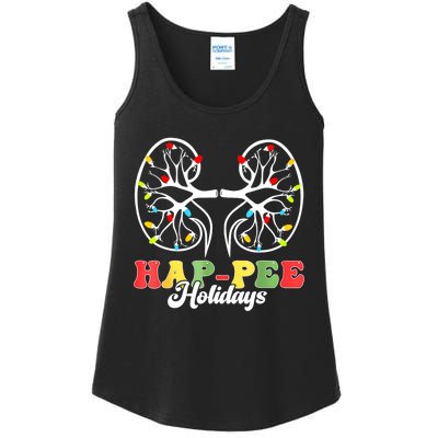 Retro Hap Pee Holidays Christmas Dialysis Nurse Kidney Xmas Ladies Essential Tank