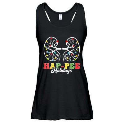 Retro Hap Pee Holidays Christmas Dialysis Nurse Kidney Xmas Ladies Essential Flowy Tank