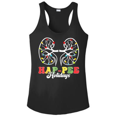 Retro Hap Pee Holidays Christmas Dialysis Nurse Kidney Xmas Ladies PosiCharge Competitor Racerback Tank