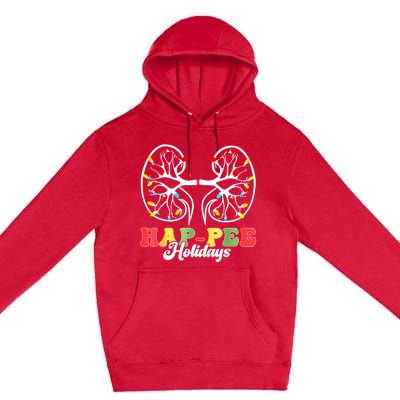 Retro Hap Pee Holidays Christmas Dialysis Nurse Kidney Xmas Premium Pullover Hoodie