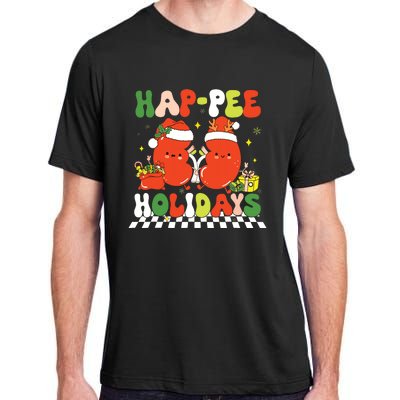 Retro Hap Pee Holidays Christmas Dialysis Nurse Kidney Nurse Adult ChromaSoft Performance T-Shirt