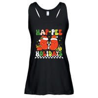 Retro Hap Pee Holidays Christmas Dialysis Nurse Kidney Nurse Ladies Essential Flowy Tank