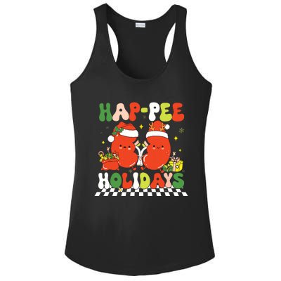 Retro Hap Pee Holidays Christmas Dialysis Nurse Kidney Nurse Ladies PosiCharge Competitor Racerback Tank