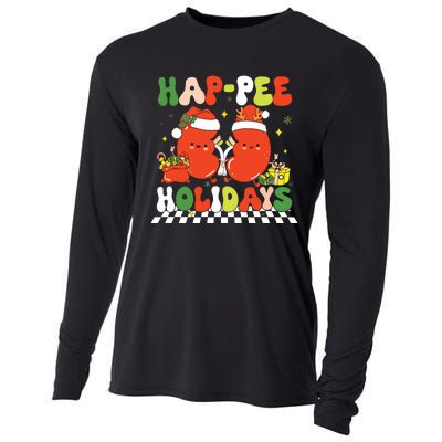 Retro Hap Pee Holidays Christmas Dialysis Nurse Kidney Nurse Cooling Performance Long Sleeve Crew