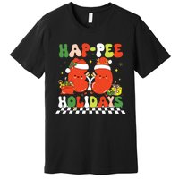 Retro Hap Pee Holidays Christmas Dialysis Nurse Kidney Nurse Premium T-Shirt