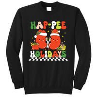 Retro Hap Pee Holidays Christmas Dialysis Nurse Kidney Nurse Tall Sweatshirt