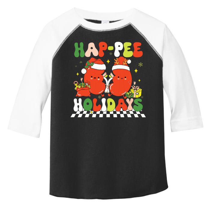 Retro Hap Pee Holidays Christmas Dialysis Nurse Kidney Nurse Toddler Fine Jersey T-Shirt