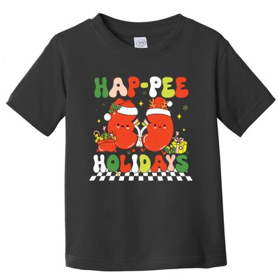 Retro Hap Pee Holidays Christmas Dialysis Nurse Kidney Nurse Toddler T-Shirt