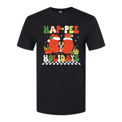 Retro Hap Pee Holidays Christmas Dialysis Nurse Kidney Nurse Softstyle CVC T-Shirt