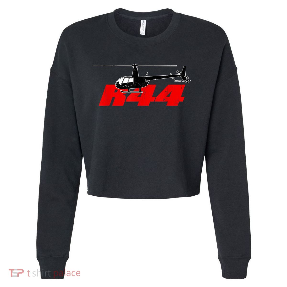 R44 Helicopter Pilot Aviation R44 Helicopter Cropped Pullover Crew