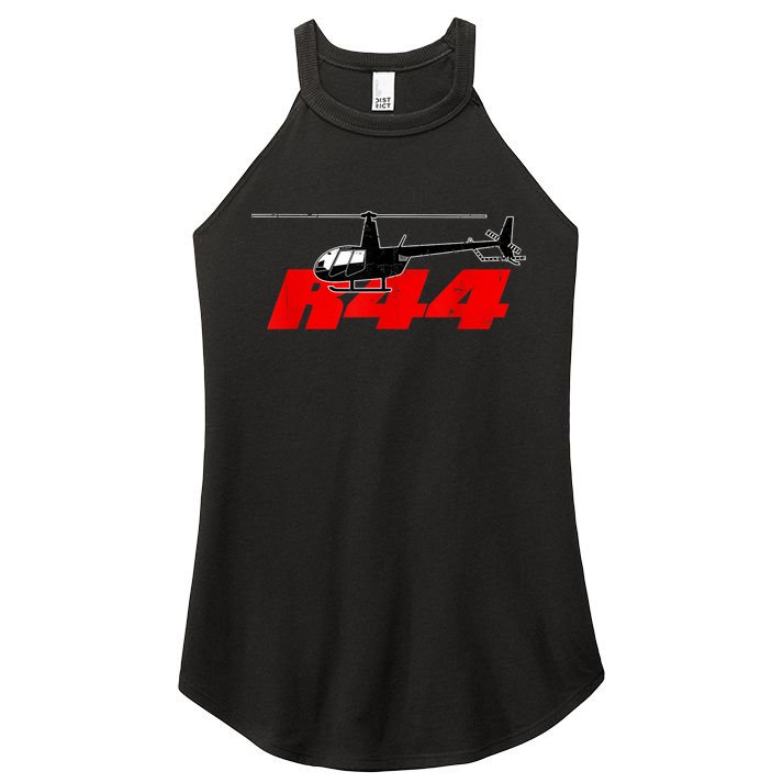 R44 Helicopter Pilot Aviation R44 Helicopter Women's Perfect Tri Rocker Tank