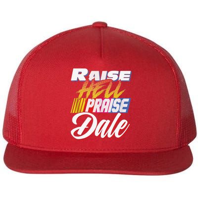 Raise Hell Praise Dale Retro Vintage Flat Bill Trucker Hat