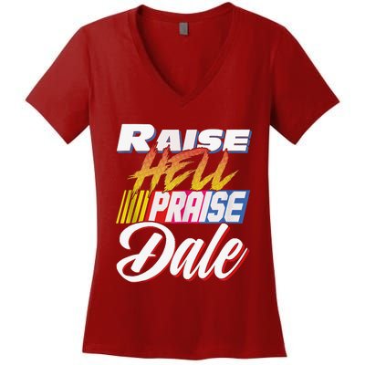 Raise Hell Praise Dale Retro Vintage Women's V-Neck T-Shirt