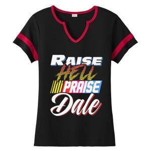 Raise Hell Praise Dale Retro Ladies Halftime Notch Neck Tee