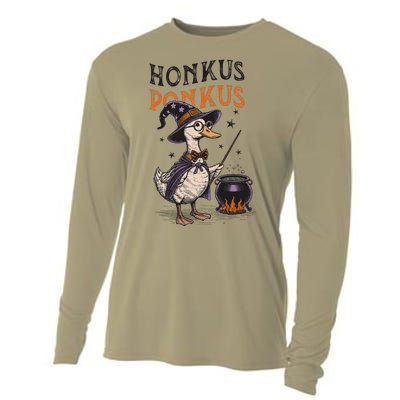 Retro Honkus Ponkus Duck Witch Funny Duck Cooling Performance Long Sleeve Crew