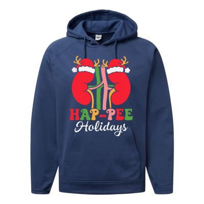 Retro Hap Pee Dialysis Kidney Nurse Santa Christmas Party Performance Fleece Hoodie