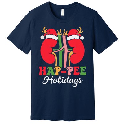 Retro Hap Pee Dialysis Kidney Nurse Santa Christmas Party Premium T-Shirt