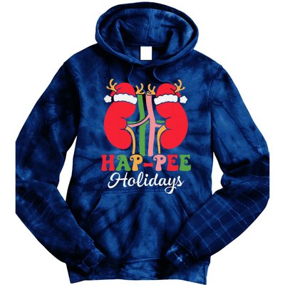 Retro Hap Pee Dialysis Kidney Nurse Santa Christmas Party Tie Dye Hoodie