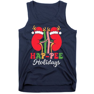 Retro Hap Pee Dialysis Kidney Nurse Santa Christmas Party Tank Top