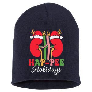 Retro Hap Pee Dialysis Kidney Nurse Santa Christmas Party Short Acrylic Beanie