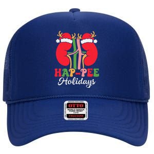 Retro Hap Pee Dialysis Kidney Nurse Santa Christmas Party High Crown Mesh Back Trucker Hat