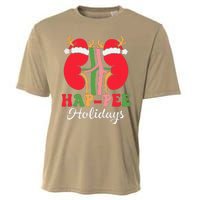 Retro Hap Pee Dialysis Kidney Nurse Santa Christmas Party Cooling Performance Crew T-Shirt