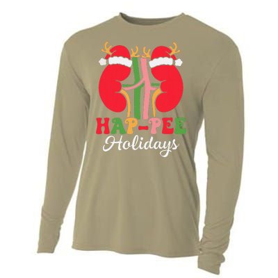 Retro Hap Pee Dialysis Kidney Nurse Santa Christmas Party Cooling Performance Long Sleeve Crew