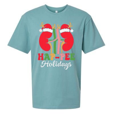 Retro Hap Pee Dialysis Kidney Nurse Santa Christmas Party Sueded Cloud Jersey T-Shirt