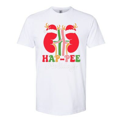 Retro Hap Pee Dialysis Kidney Nurse Santa Christmas Party Softstyle CVC T-Shirt