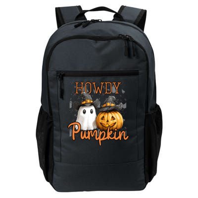 Retro Howdy Pumpkin Cowboys Funny Pumpkin Country Halloween Daily Commute Backpack