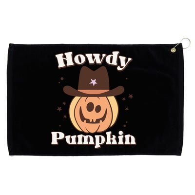 Retro Howdy Pumpkin Fall Autumn Western Halloween Costume Ghost Grommeted Golf Towel