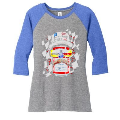 Raise Hell Praise Dale Vintage Funny Driking Beer Women's Tri-Blend 3/4-Sleeve Raglan Shirt