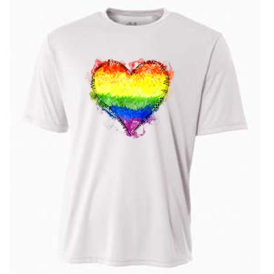 Rainbow Heart Pride Heart LGBT Pride Month Pride Celebration Cooling Performance Crew T-Shirt