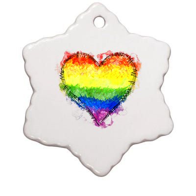 Rainbow Heart Pride Heart LGBT Pride Month Pride Celebration Ceramic Star Ornament