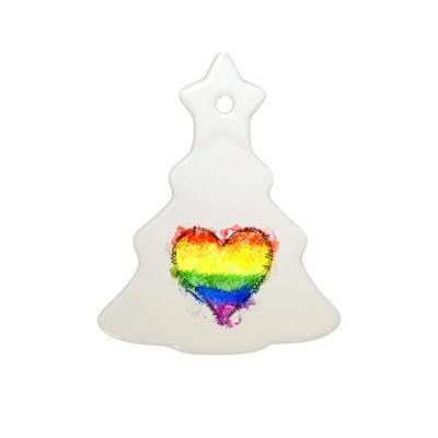 Rainbow Heart Pride Heart LGBT Pride Month Pride Celebration Ceramic Tree Ornament