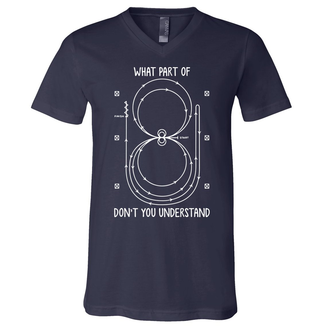 Reining Horse Pattern Western Riding Cowboy Equestrian V-Neck T-Shirt