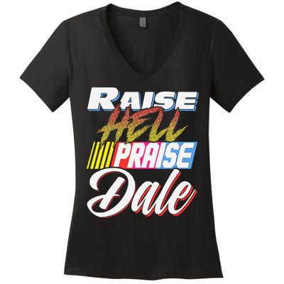 Raise Hell Praise Dale Retro Vintage Women's V-Neck T-Shirt