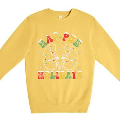 Retro Hap Pee Holidays Christmas Dialysis Nurse Kidney Xmas Premium Crewneck Sweatshirt