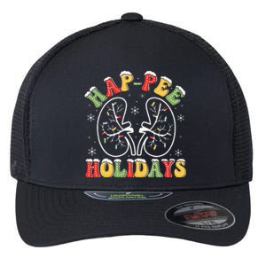 Retro Hap Pee Holidays Christmas Dialysis Nurse Kidney Xmas Flexfit Unipanel Trucker Cap